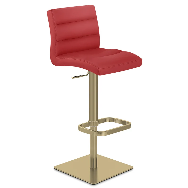 Tabouret de Bar Doré Faux Cuir - Lush Rouge