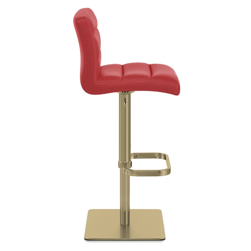 Tabouret de Bar Doré Faux Cuir - Lush Rouge