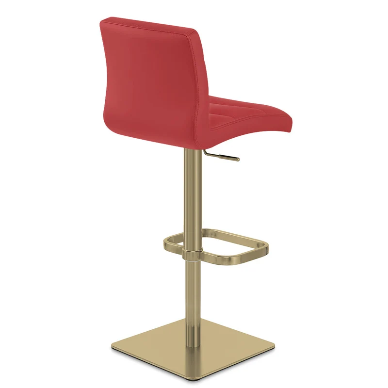 Tabouret de Bar Doré Faux Cuir - Lush Rouge