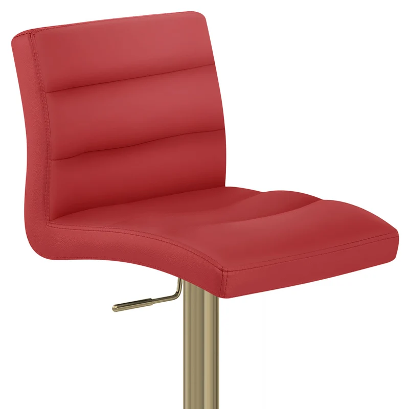 Tabouret de Bar Doré Faux Cuir - Lush Rouge