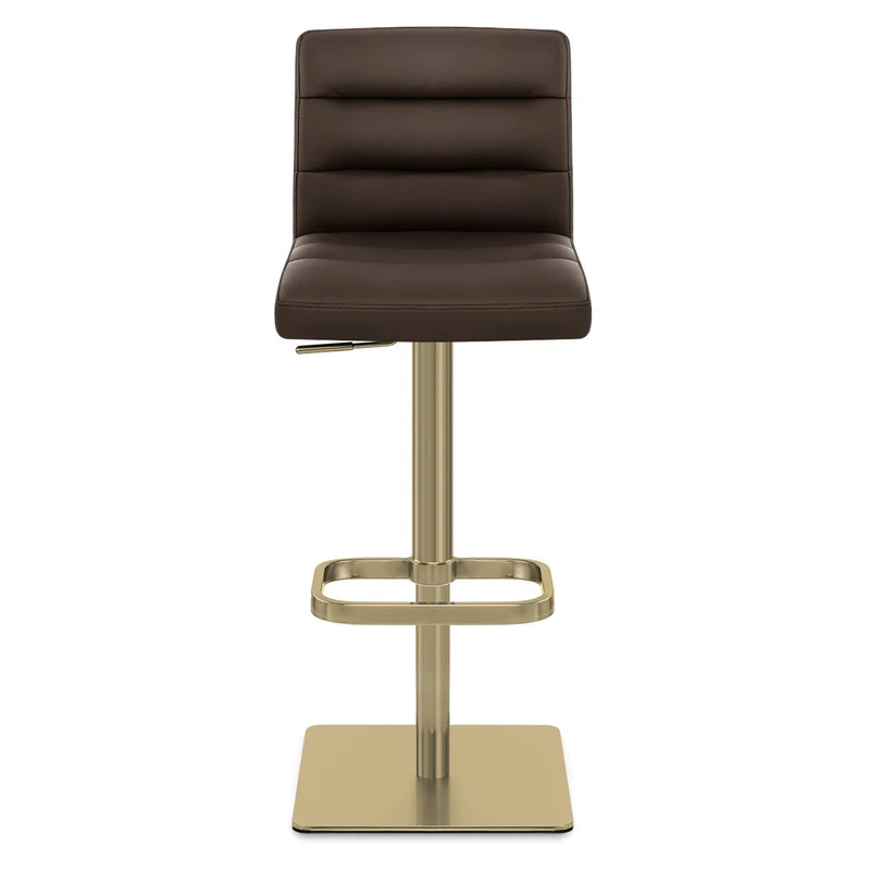 Tabouret de Bar Doré Faux Cuir - Lush Marron