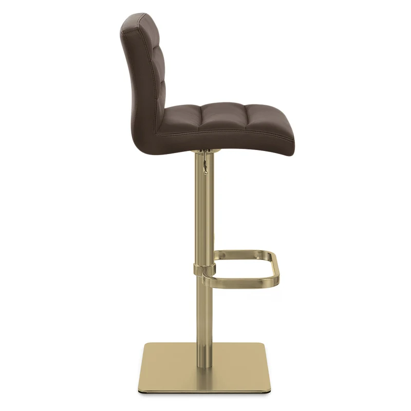 Tabouret de Bar Doré Faux Cuir - Lush Marron