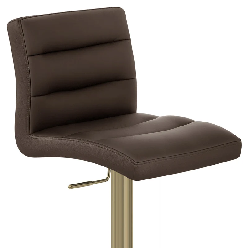 Tabouret de Bar Doré Faux Cuir - Lush Marron