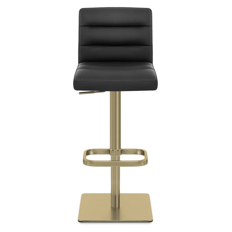 Tabouret de Bar Doré Faux Cuir - Lush Noir