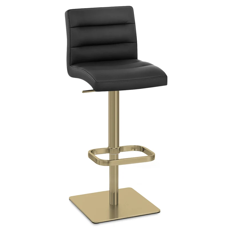 Tabouret de Bar Doré Faux Cuir - Lush Noir