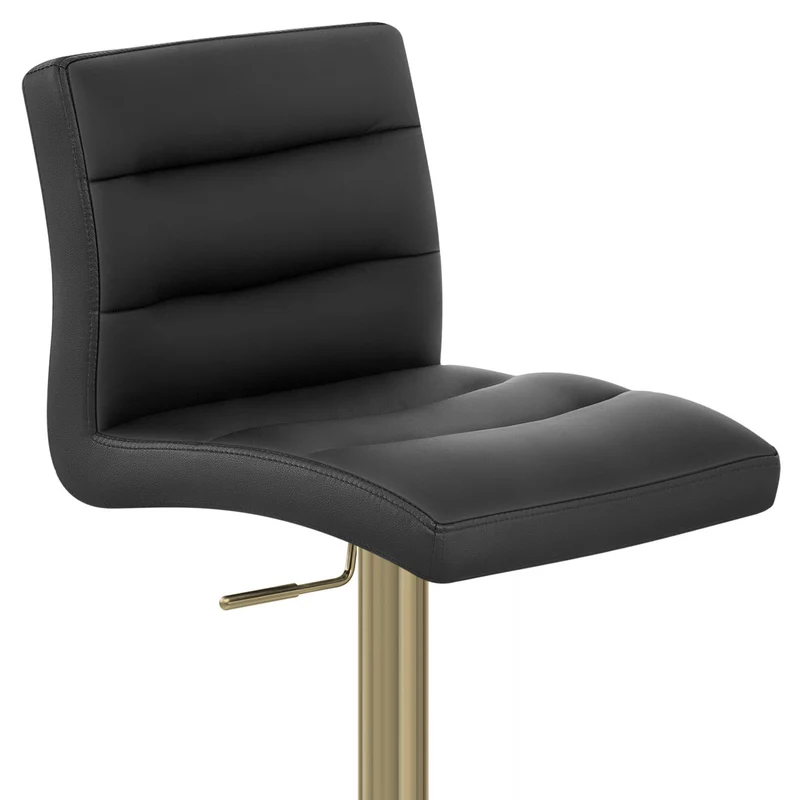 Tabouret de Bar Doré Faux Cuir - Lush Noir