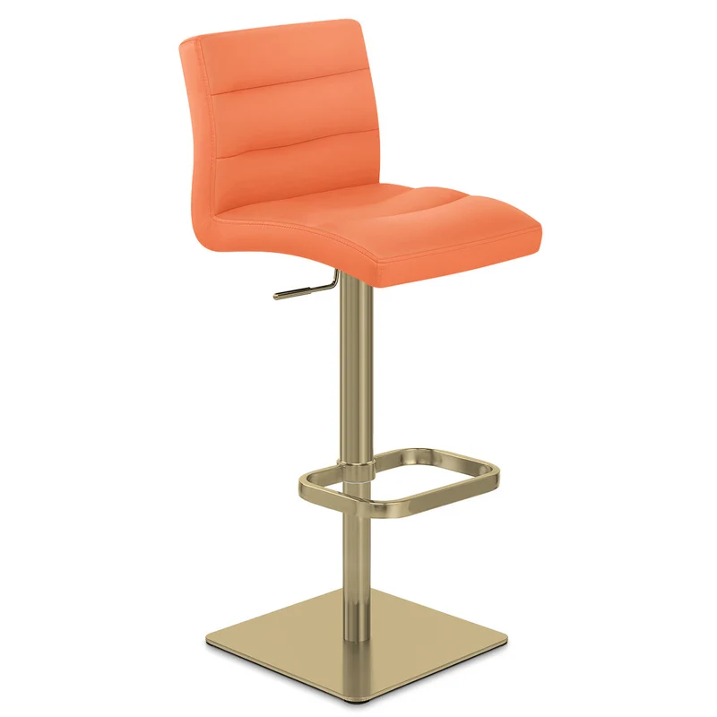 Tabouret de Bar Doré Faux Cuir - Lush Orange