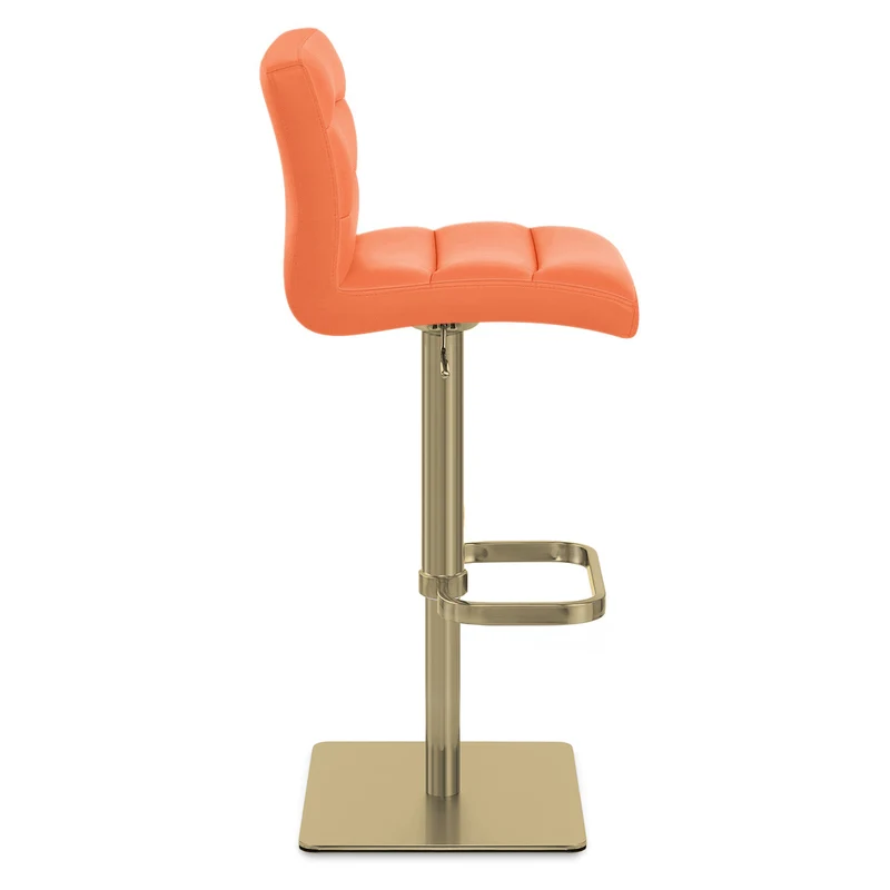 Tabouret de Bar Doré Faux Cuir - Lush Orange