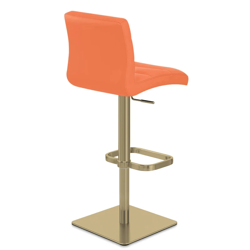 Tabouret de Bar Doré Faux Cuir - Lush Orange