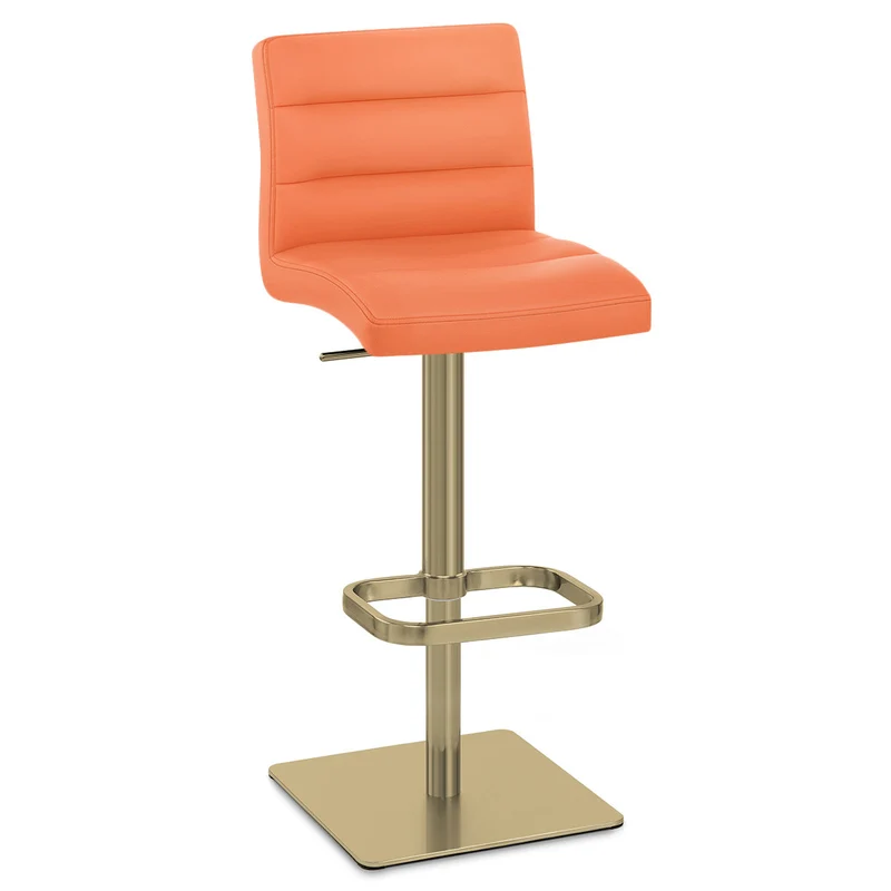 Tabouret de Bar Doré Faux Cuir - Lush Orange