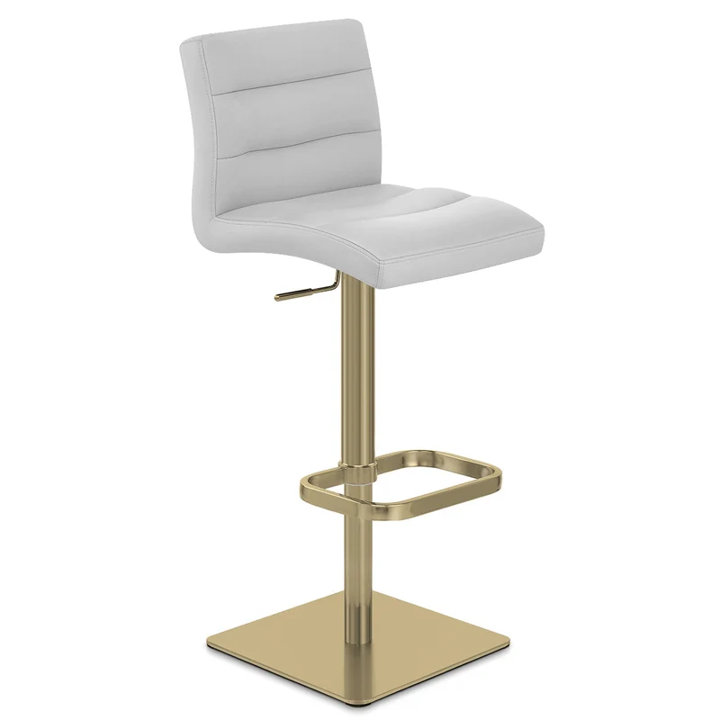Tabouret de Bar Doré Faux Cuir - Lush Gris