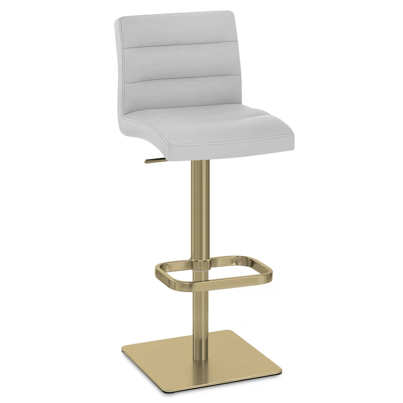 Tabouret de Bar Doré Faux Cuir - Lush Gris