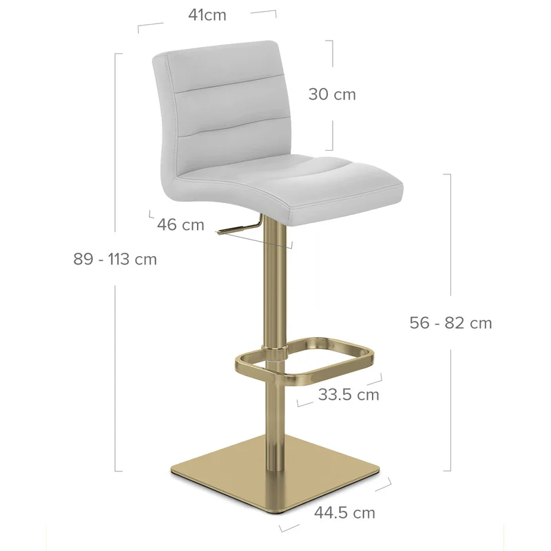 Tabouret de Bar Doré Faux Cuir - Lush Gris