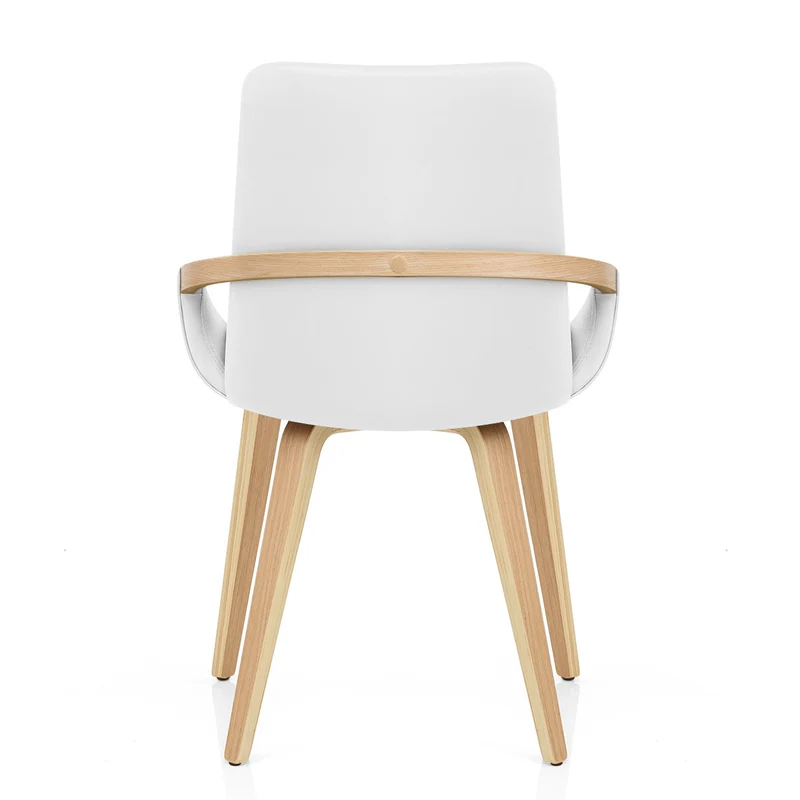 Chaise Bois Faux Cuir - Ohio Blanc
