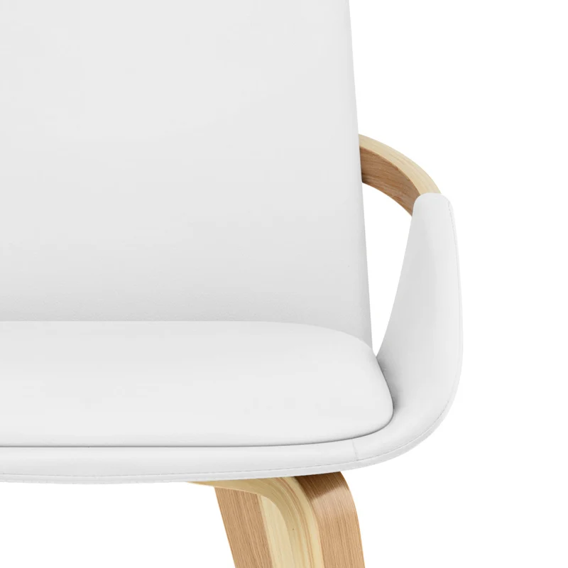 Chaise Bois Faux Cuir - Ohio Blanc