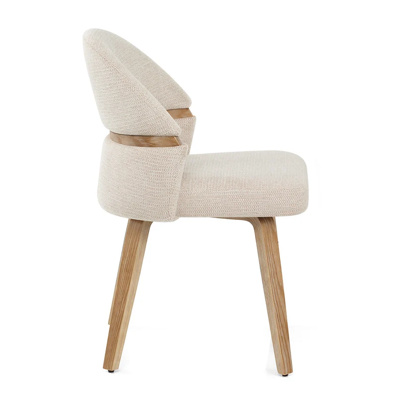 Chaise Bois Tissu - Odessa Crème