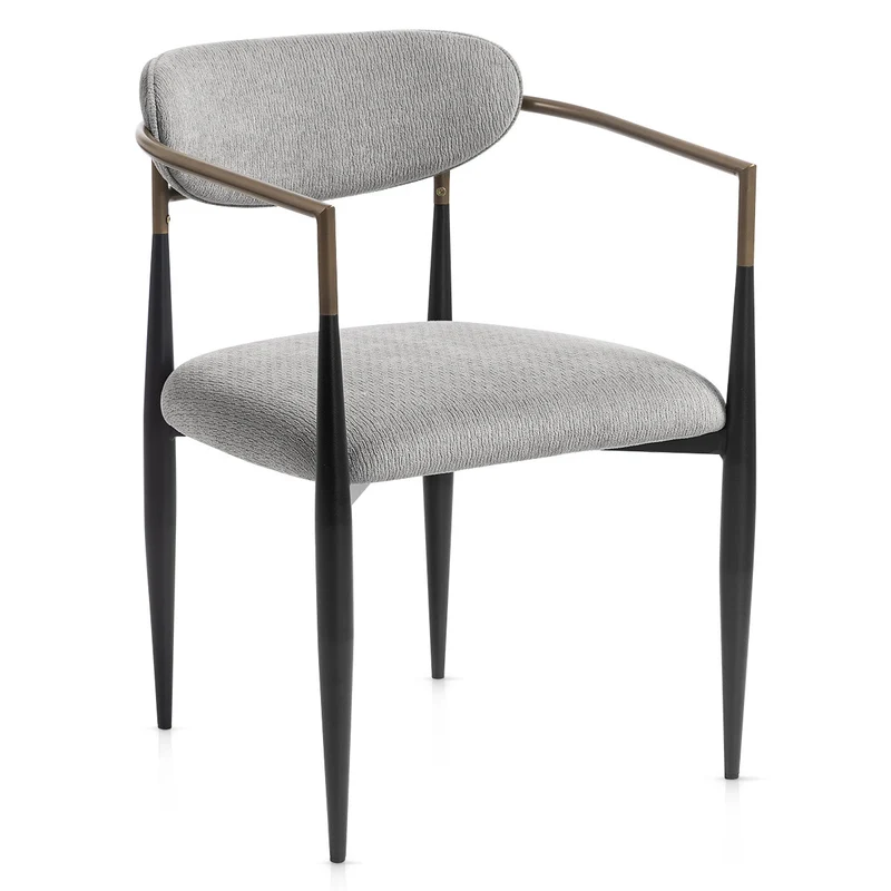 Chaise Métal Tissu - Lumix Gris