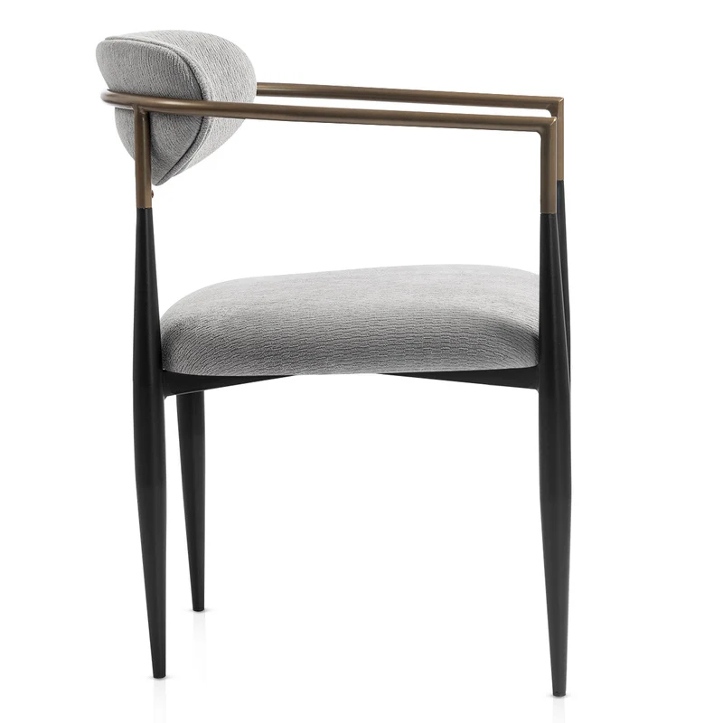 Chaise Métal Tissu - Lumix Gris