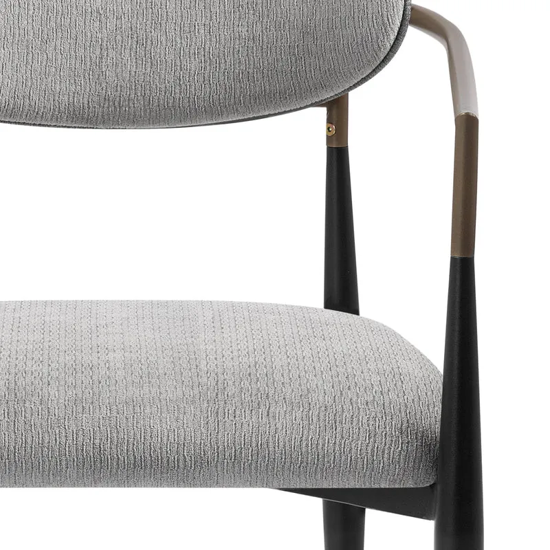 Chaise Métal Tissu - Lumix Gris