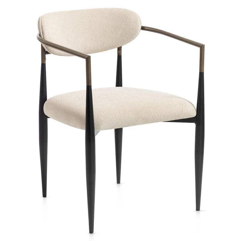 Chaise Métal Tissu - Lumix Crème