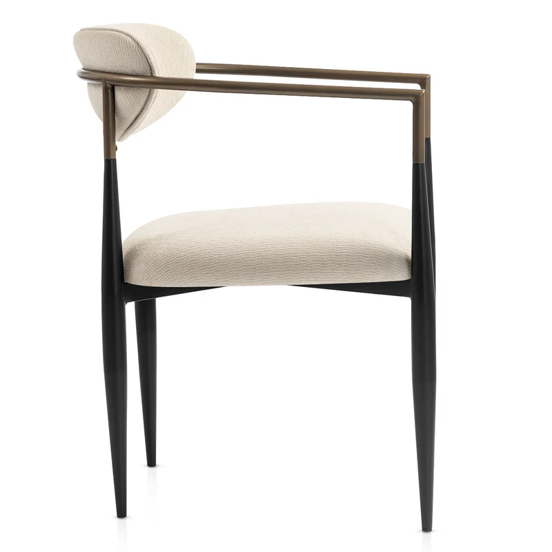 Chaise Métal Tissu - Lumix Crème
