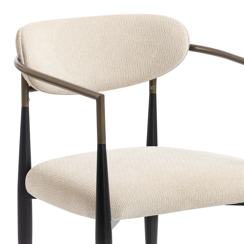 Chaise Métal Tissu - Lumix Crème