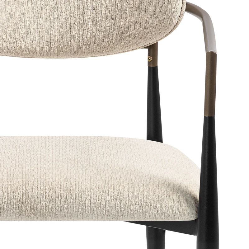 Chaise Métal Tissu - Lumix Crème