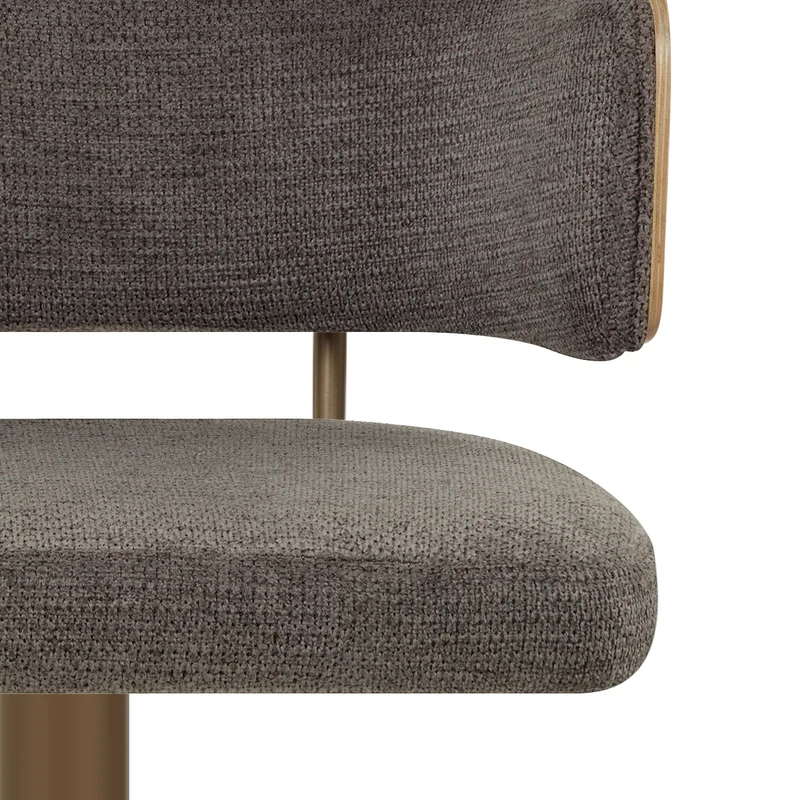 Tabouret de Bar Cuivre Tissu - Logan Gris