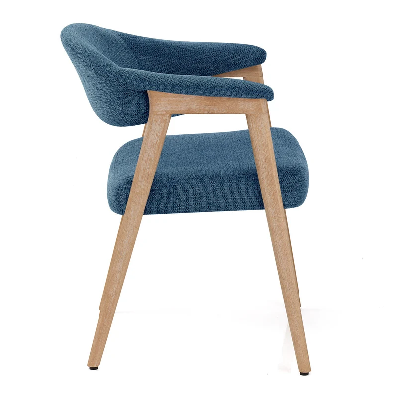 Chaise Bois Tissu - Falco Bleu
