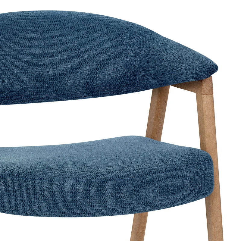 Chaise Bois Tissu - Falco Bleu