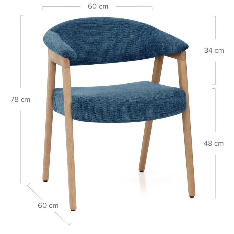 Chaise Bois Tissu - Falco Bleu