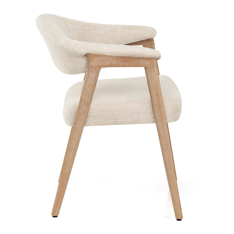 Chaise Bois Tissu - Falco Crème