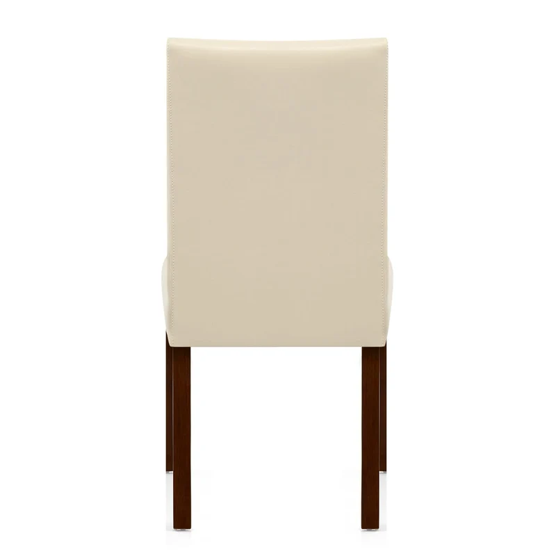 Chaise Cuir Croûté Bois - Chicago Noyer Crème