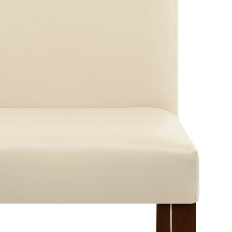 Chaise Cuir Croûté Bois - Chicago Noyer Crème
