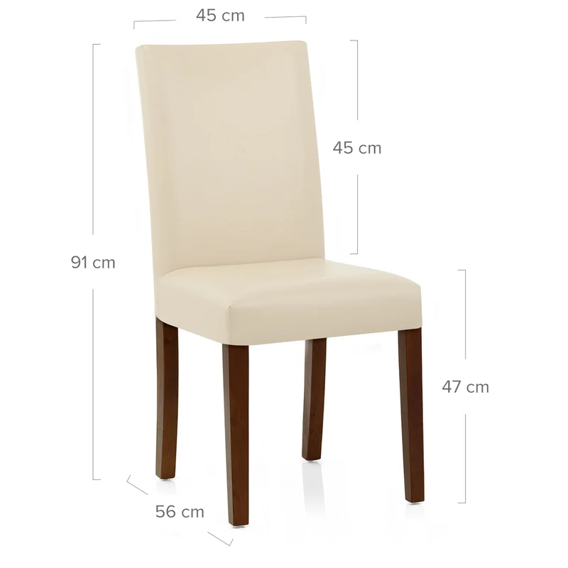 Chaise Cuir Croûté Bois - Chicago Noyer Crème
