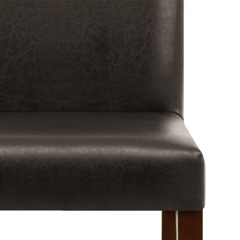 Chaise Cuir Croûté Bois - Chicago Noyer Marron