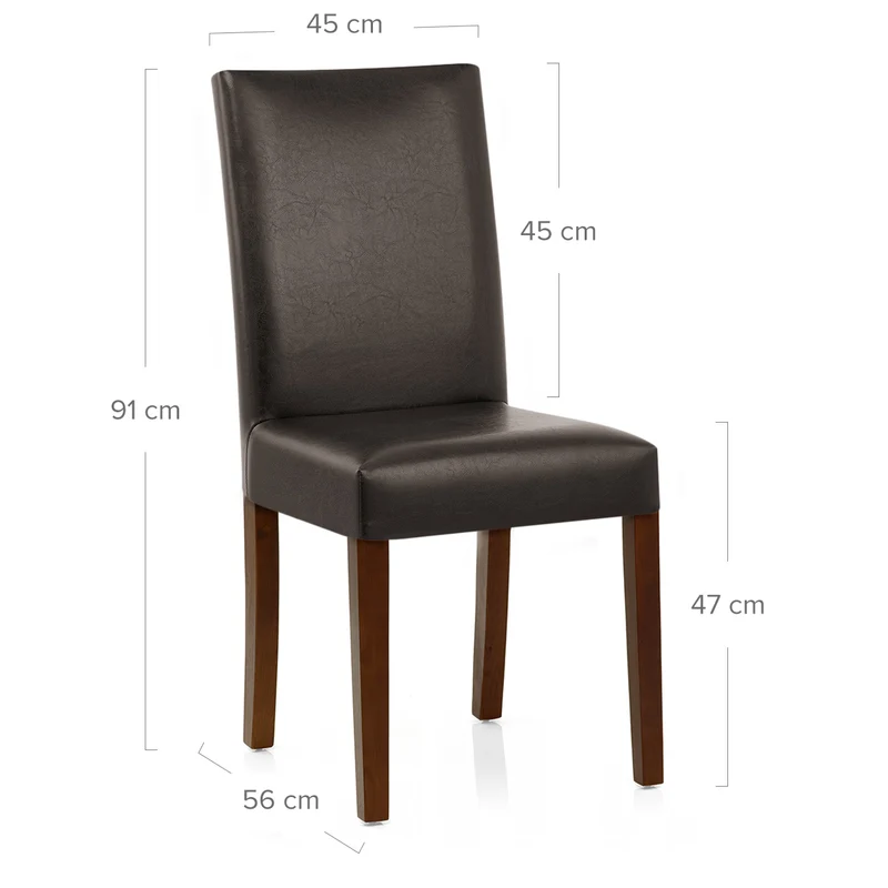 Chaise Cuir Croûté Bois - Chicago Noyer Marron