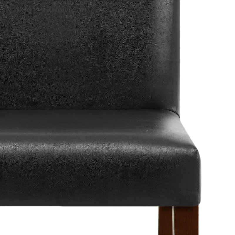 Chaise Cuir Croûté Bois - Chicago Noyer Noir