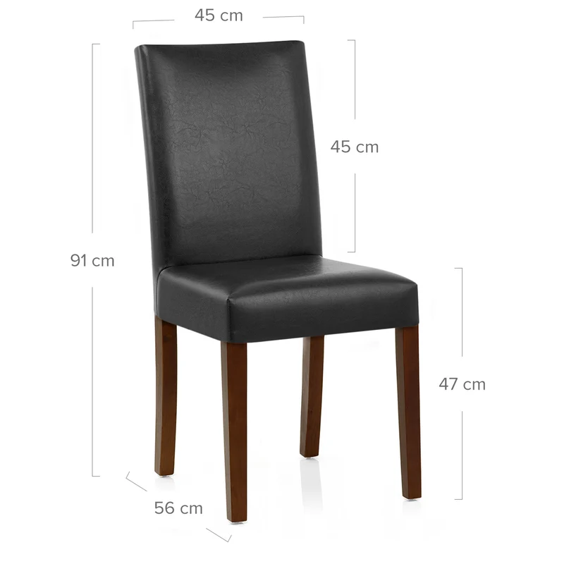Chaise Cuir Croûté Bois - Chicago Noyer Noir