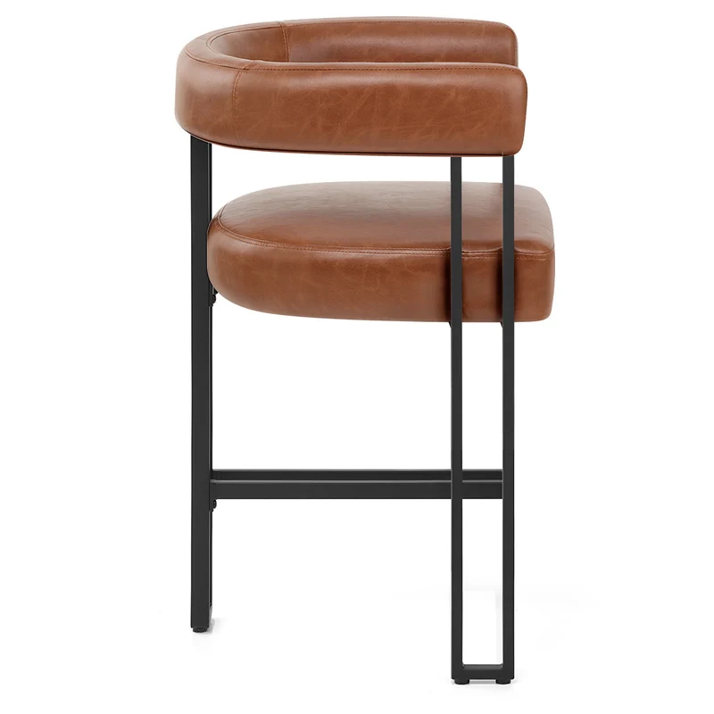 Tabouret de Bar Faux Cuir - Gigi Marron Antique