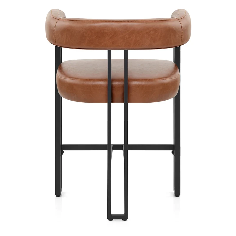 Tabouret de Bar Faux Cuir - Gigi Marron Antique