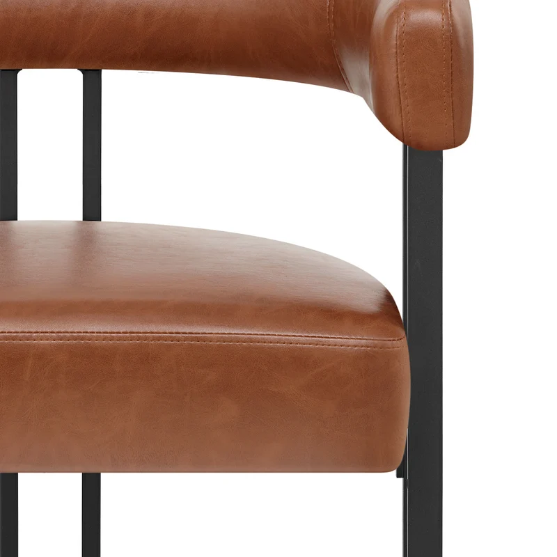 Tabouret de Bar Faux Cuir - Gigi Marron Antique