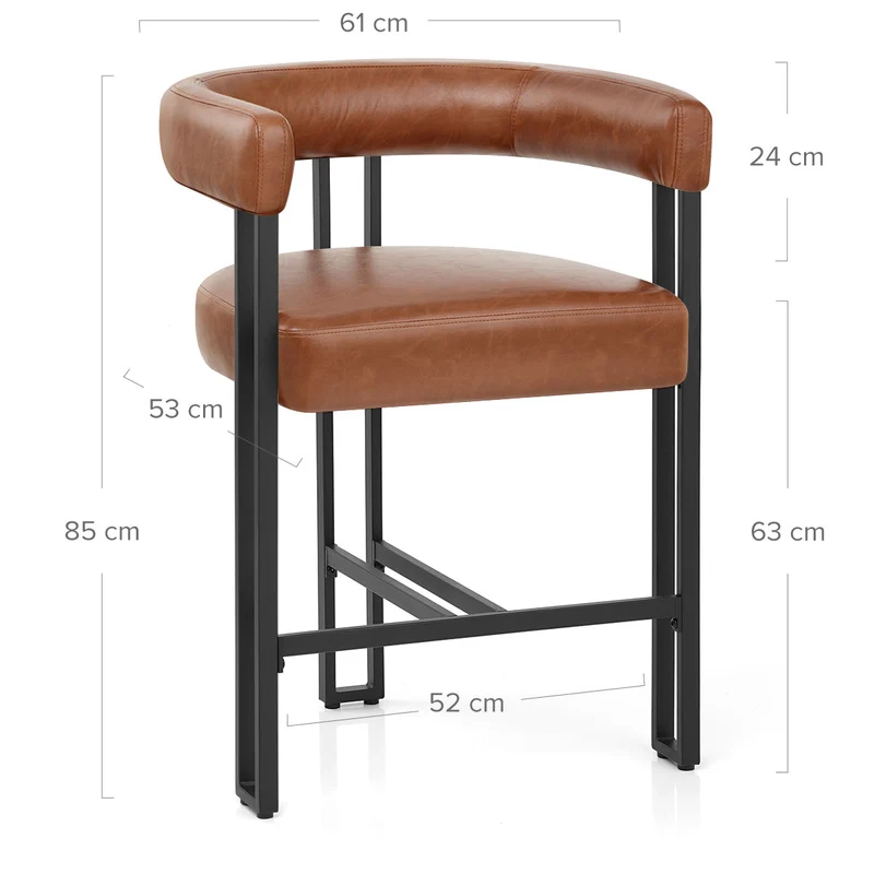 Tabouret de Bar Faux Cuir - Gigi Marron Antique