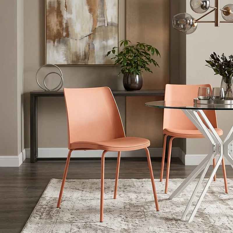 Chaise Résine Faux Cuir - Cosmo Orange