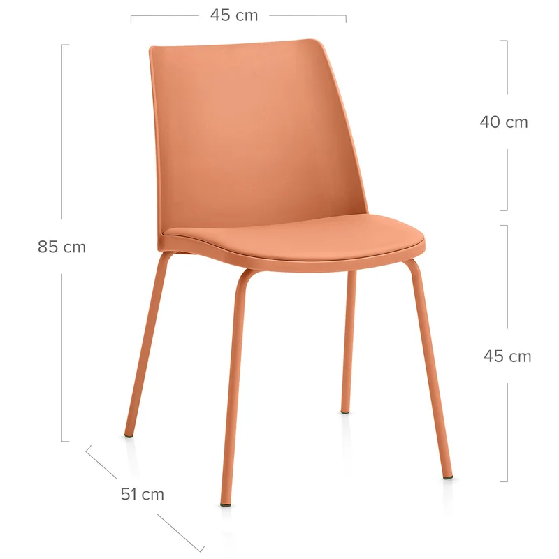 Chaise Résine Faux Cuir - Cosmo Orange