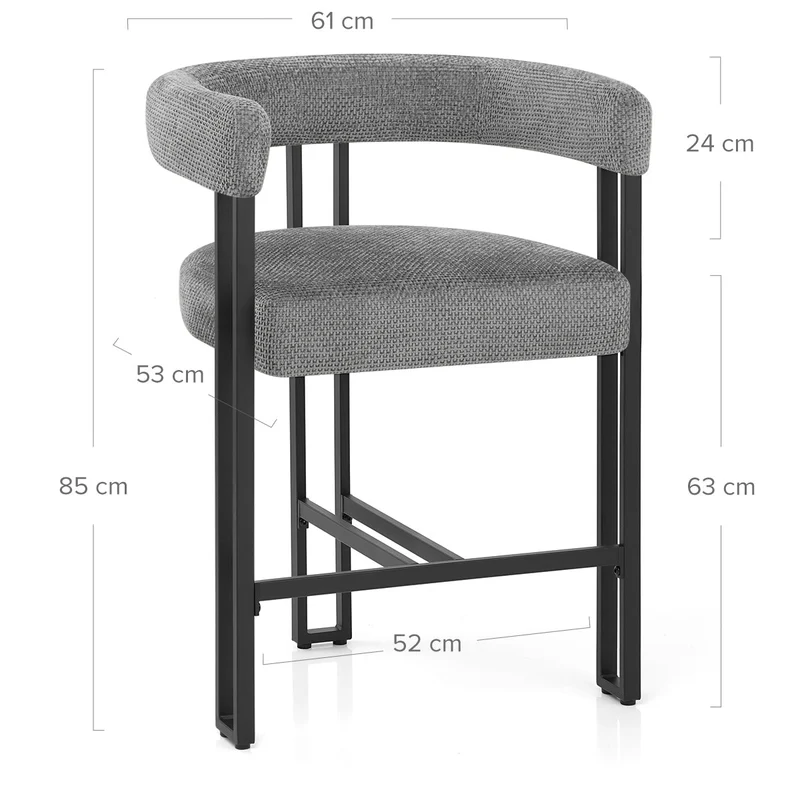 Tabouret de Bar Tissu - Gigi Gris