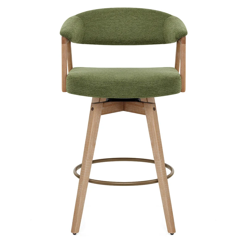 Tabouret de Bar Bois Tissu - Falco Vert