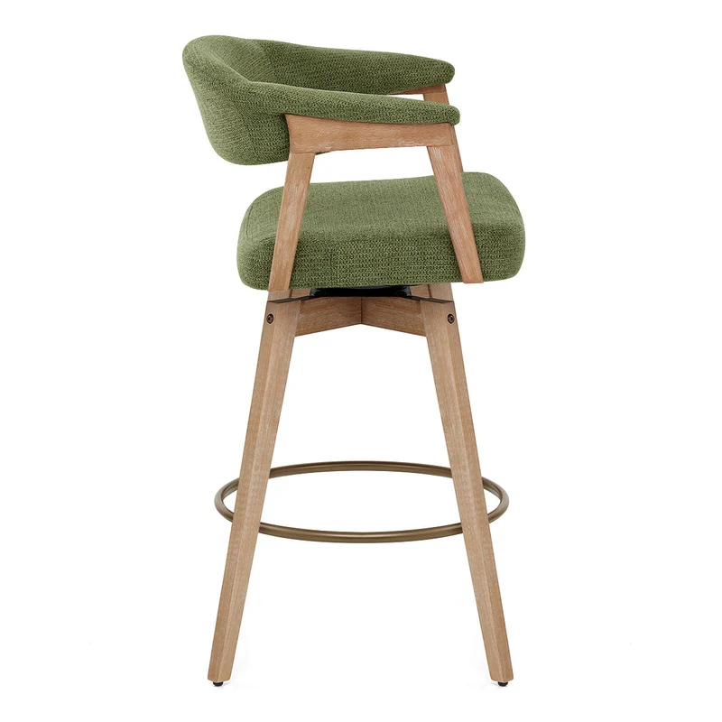 Tabouret de Bar Bois Tissu - Falco Vert