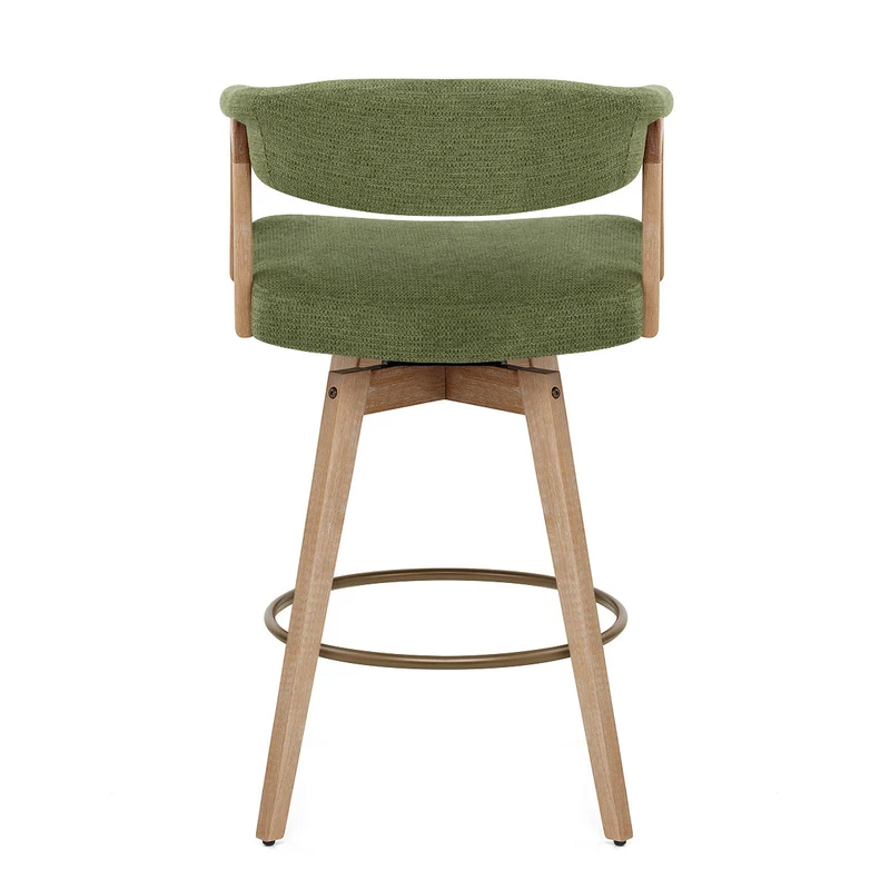 Tabouret de Bar Bois Tissu - Falco Vert
