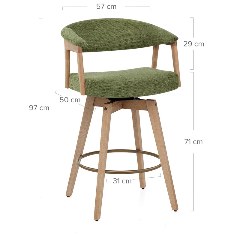 Tabouret de Bar Bois Tissu - Falco Vert